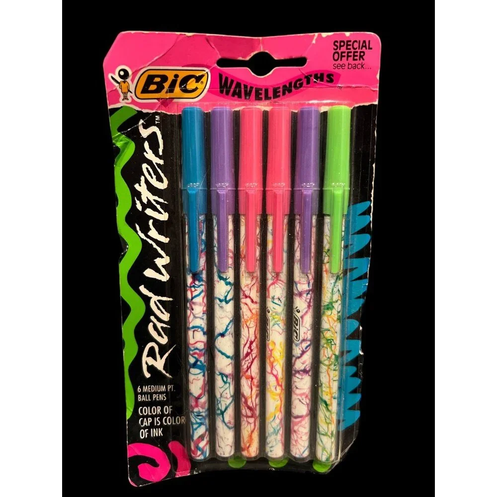 Vintage BIC Wavelengths Multi Color Rad Writers 1991 NOS Deadstock Made‎ In USA